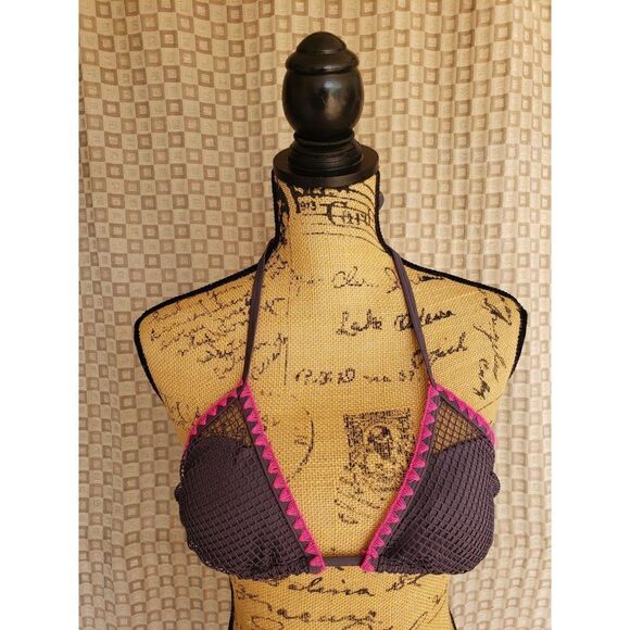Women's Crochet String Bikini Top Swimwear Bathing Suit Small NWT Clearance - Picture 2 of 8